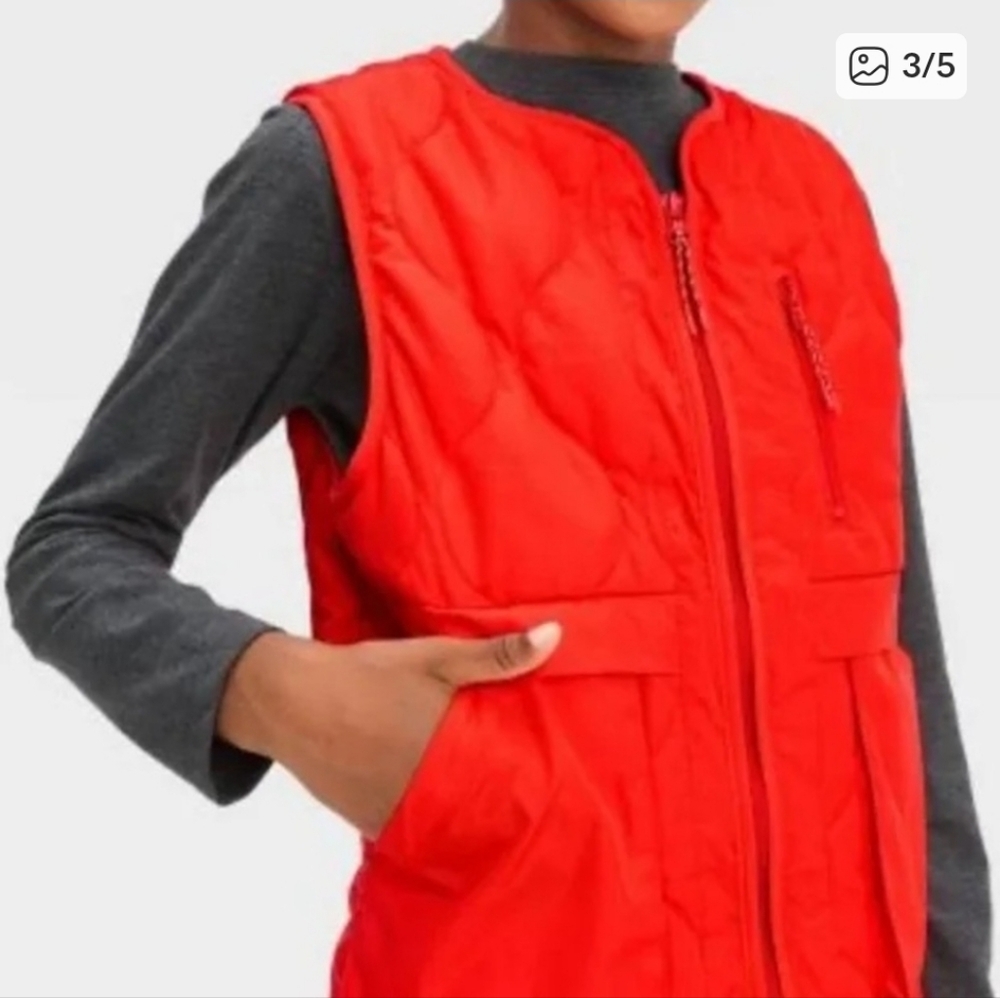 Boys Quilted Vest, Multi Pockets